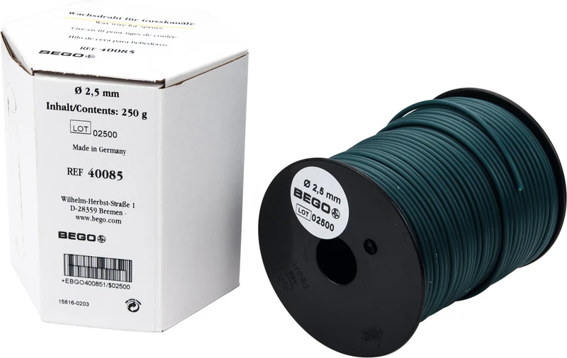 Wachsdraht  Rolle  250 g grün, Länge 50 m, Ø 2,5 mm