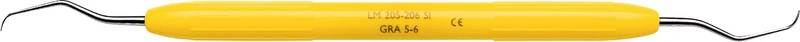 LM Gracey  Stück  Figur 5\6, Frontzähne\Prämolaren, gelb, LM-ErgoNorm Griff