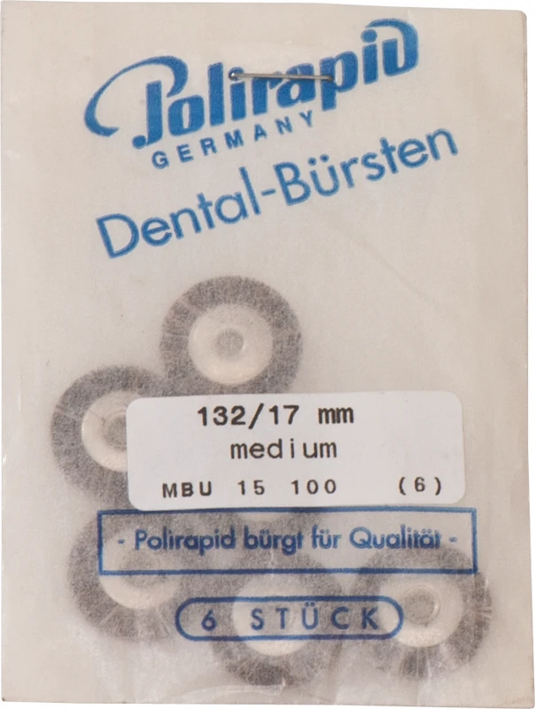 Miniaturbürsten Rosshaar  Packung  6 Stück unmontiert, grau mittel, Rosshaar mixed, Ø 17 mm
