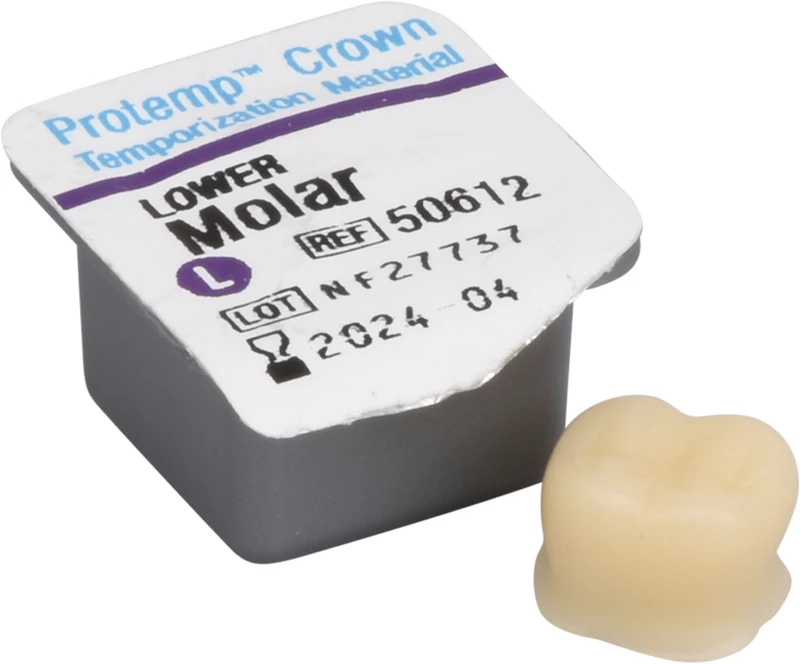 Protemp Crown  Packung  5 Stück unterer Molar L, 1 Stückmesslehre