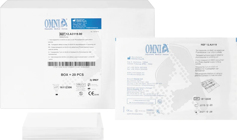 Transparentes OP Abdecktuch  Packung  20 Stück transparent, 40 x 50 cm, mit Klebestreifen