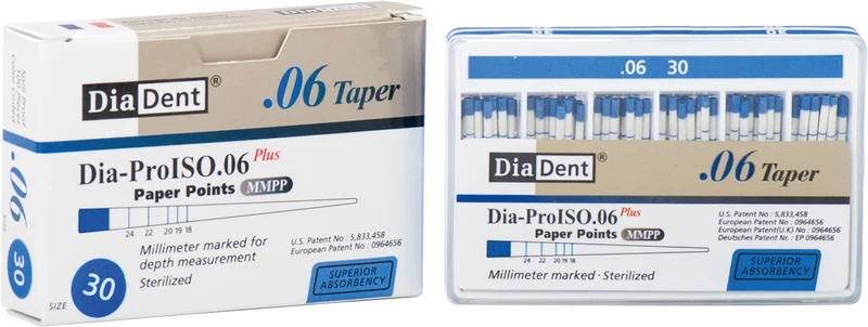 DiaDent® Dia-Pro Paper Points  Packung  100 Stück Taper.06, ISO 030