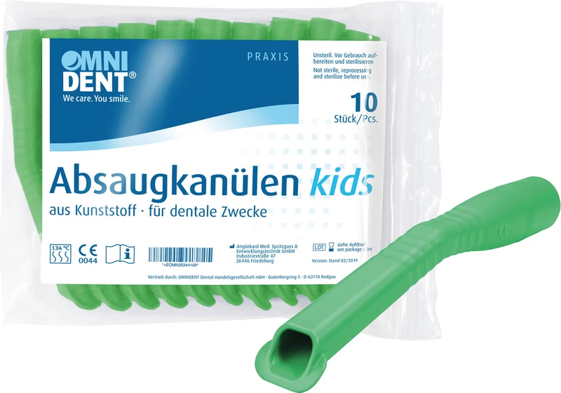 Omni Absaugkanülen Kids  Packung  10 Stück grün