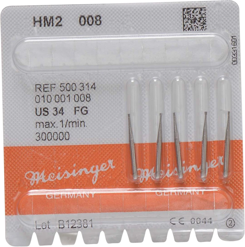 HM-Bohrer 2  Packung  5 Stück FG, Figur 010, 0,8 mm, ISO 008