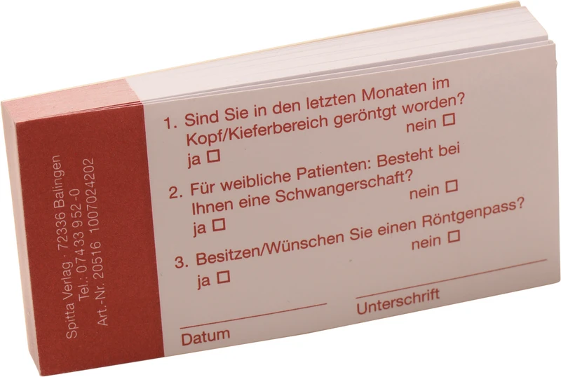 Röntgennachweis   Stück  50 Blatt