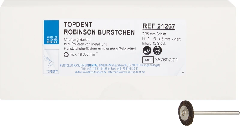 Polierbürsten Robinson  Packung  12 Stück HP, Nr. 9 x-hart, 14 mm