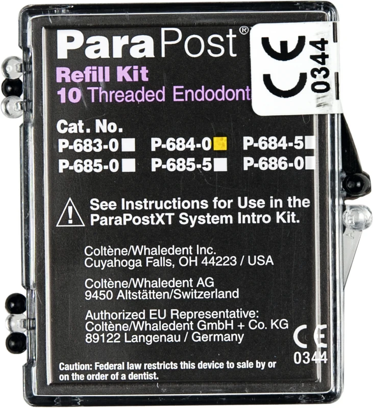 ParaPost® XT Titanstifte  Nachfüllpackung  10 Stück Ø 1 mm, gelb