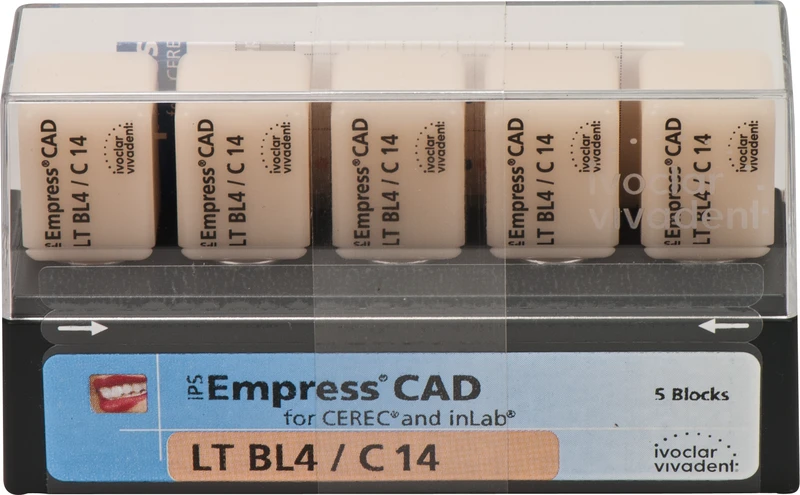 IPS Empress® CAD for CEREC  Packung  5 Blöcke Größe C14, BL4 LT