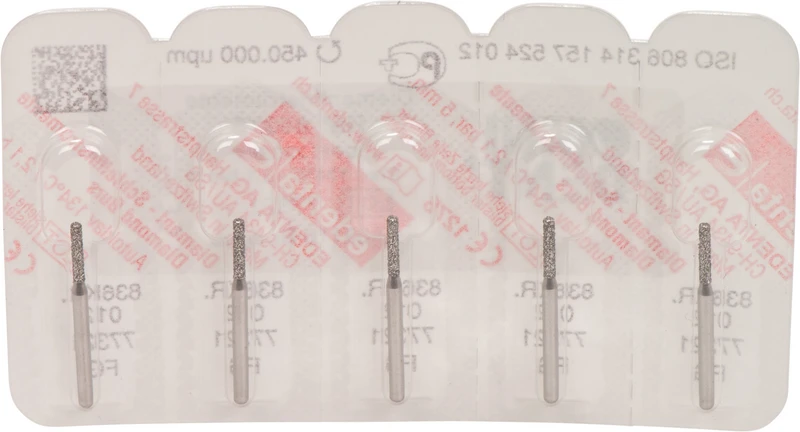 Omni Diamanten 836  Packung  5 Stück Standard, FG, Figur 157 Zylinder Kante rund, 6 mm, ISO 012