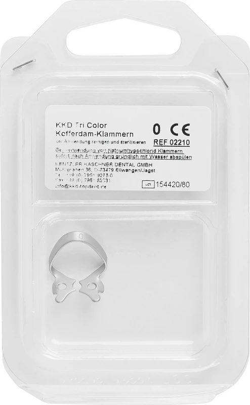 KKD® Kofferdam Klammern triColor Antireflect  Stück  platin matt, Nr. 0, für Prämolaren