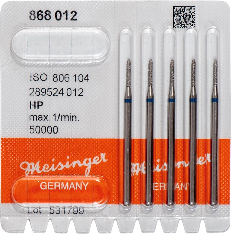 Diamanten 868  Packung  5 Stück blau mittel, HP, Figur 289 Torpedo, 8 mm, ISO 012