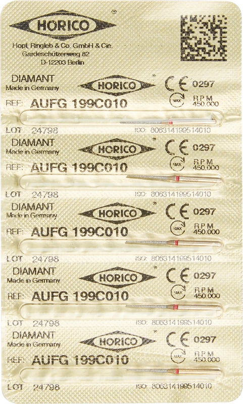 Diamant AuFG 199  Packung  5 Stück rot fein, FG, Figur 199, ISO 010
