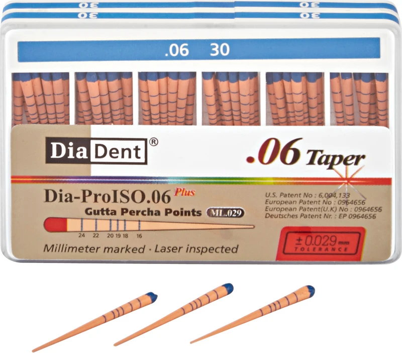 DiaDent® Dia-Pro Guttaperchaspitzen  Packung  60 Stück Taper.06, ISO 030