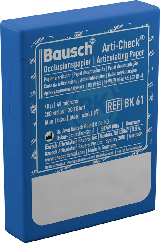 Occlusionspapier Arti-Check® 40 µ  Packung  200 Streifen blau, vorgeschnittene Streifen, BK 61