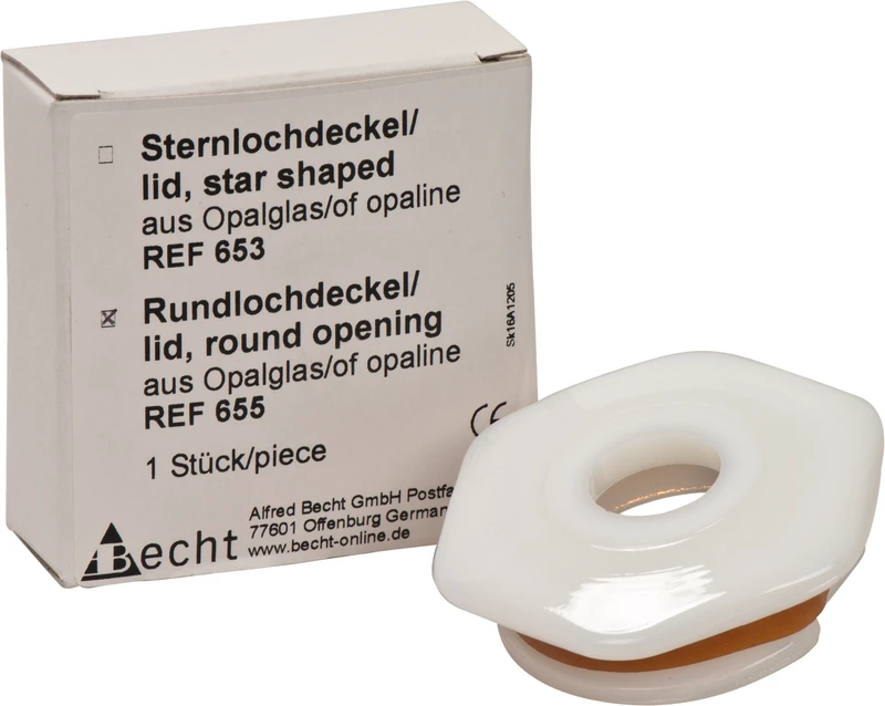 Rundlochdeckel  Stück  aus Opalglas, autoklavierbar