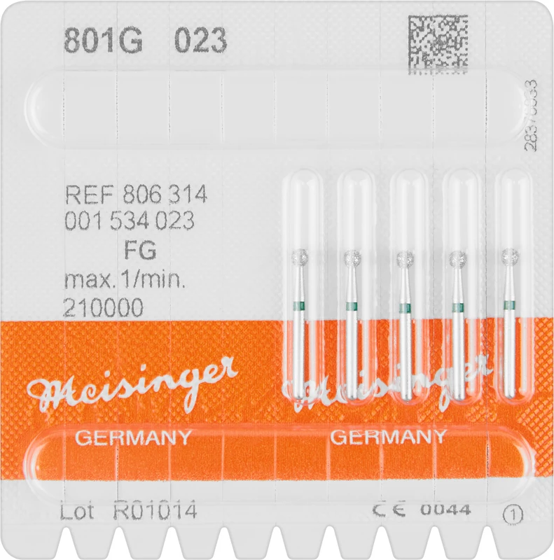 Diamanten 801  Packung  5 Stück grün grob, FG XL, Figur 001 Rund, ISO 023