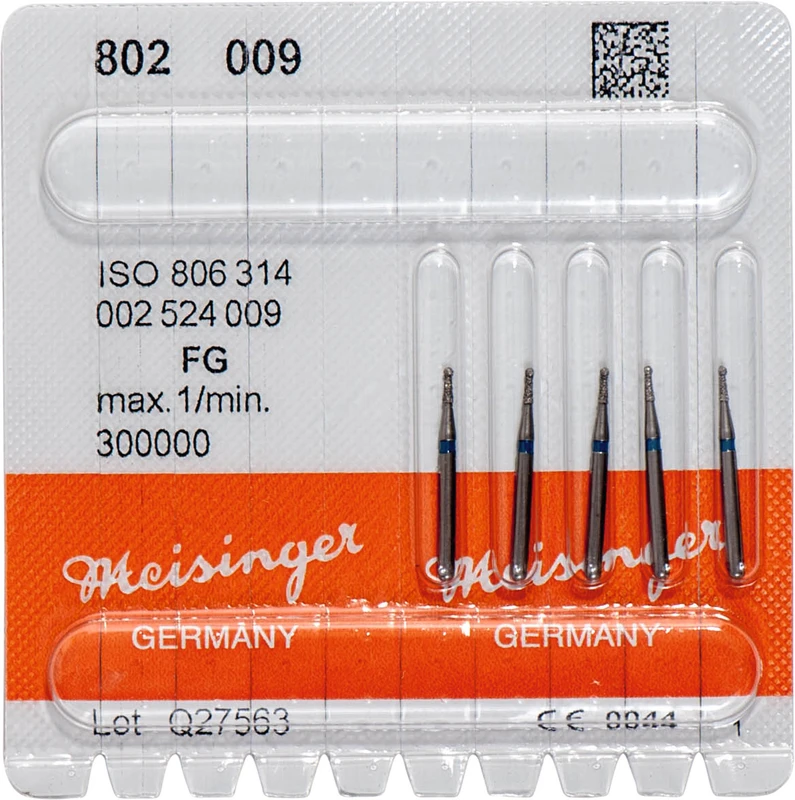 Diamanten 802  Packung  5 Stück blau mittel, FG, Figur 002 Kugel, 3 mm, ISO 009