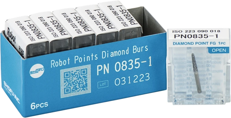 Robot Points FG  Packung  6 Stück FG, Figur Konus Stirn rund, 9 mm, ISO 018