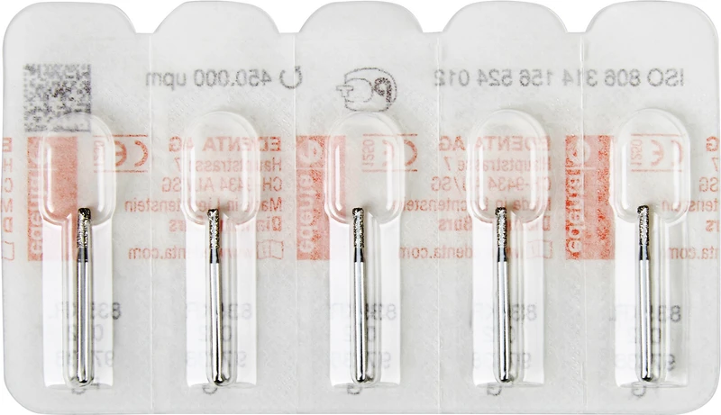 Diamanten 835KR  Packung  5 Stück Standard, FG, Figur 156 Zylinder Kante rund, 4 mm, ISO 012