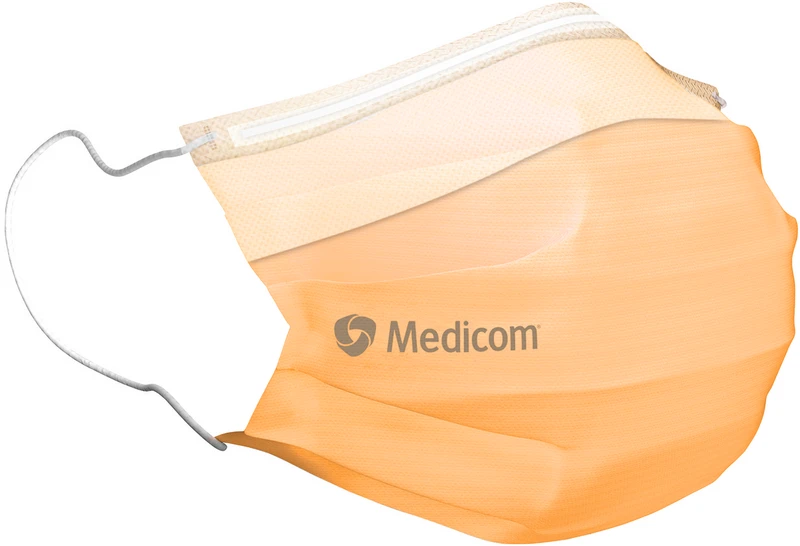 Medicom® SafeMask® SofSkin® fog-free medizinischer Mundschutz  Packung  50 Stück orange, mit Ohrschlaufe