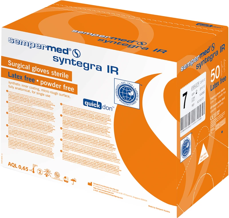 Sempermed® syntegra IR  Packung  50 Paar puderfrei, creme, Größe 7