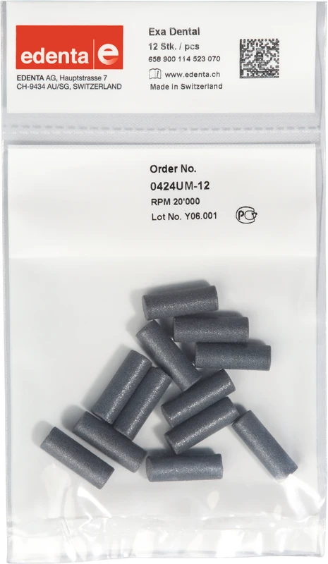 Exa Dental  Packung  12 Stück unmontiert, schwarz grob, Figur 114, 21 mm, ISO 070