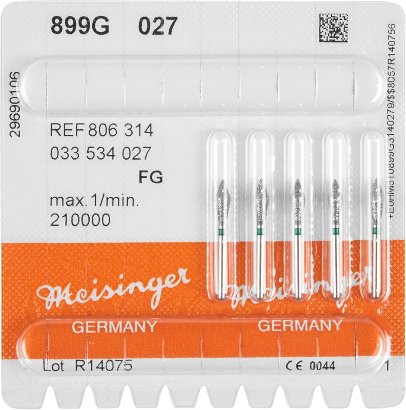 Diamanten 899  Packung  5 Stück grün grob, FG, Figur 033 Palatinal, 7 mm, ISO 027