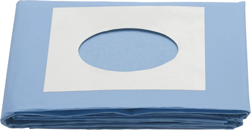 OP-Abdecktuch   Packung  25 Stück 100 x 150 cm, Loch-Ausschnitt mit Kleberand