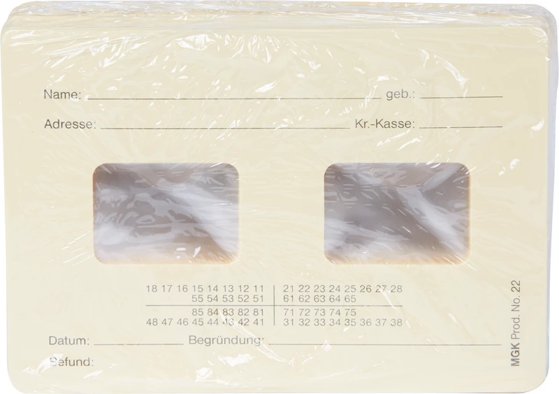Dentalfilmkarten  Packung  50 Karten 22