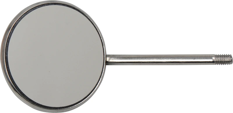 Mundspiegel  Packung  12 Stück Ø 24 mm, plan, Rhodium-Effekt