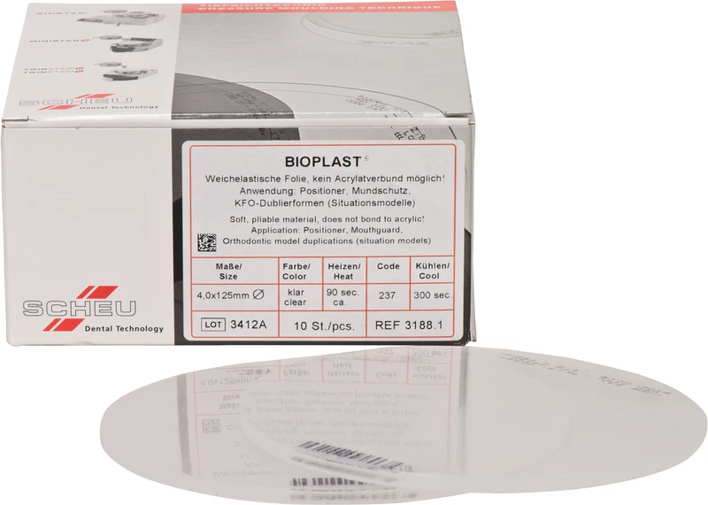 BIOPLAST®  Packung  10 Stück klar, rund, Ø 125 mm, Stärke 4 mm