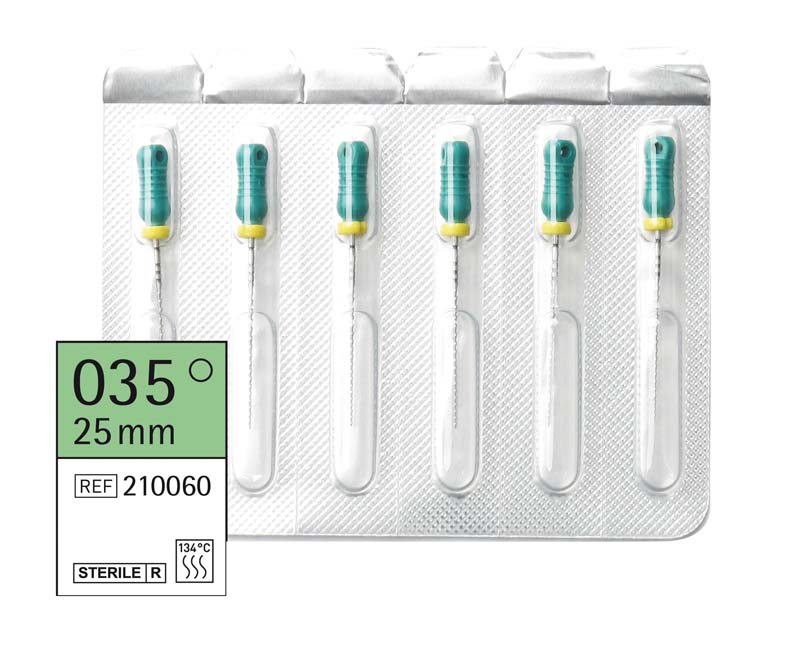 Omni Hedstroemfeilen steril  Packung  6 Stück steril, 25 mm, ISO 035