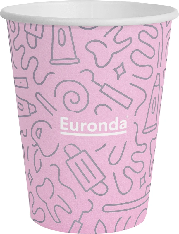 Monoart® Mundspülbecher Hartpapier  Karton  1.000 Stück Graffiti rosa, 180 ml