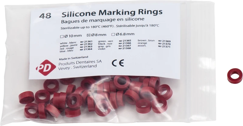 Markierungsringe  Packung  48 Stück rot, Ø 8 mm