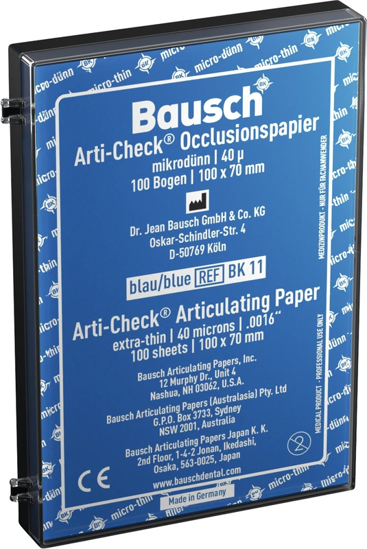 Occlusionspapier Arti-Check® 40 µ  Packung  100 Bogen blau, 100 x 70 mm, BK 11