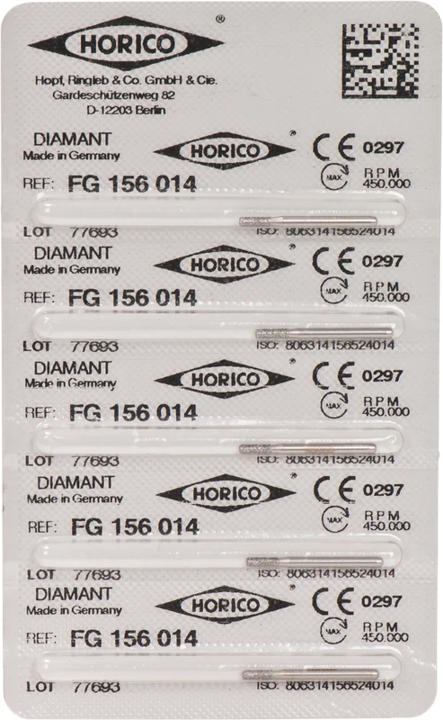Diamantschleifer 156  Packung  5 Stück FG, Figur 156, 4 mm, ISO 014