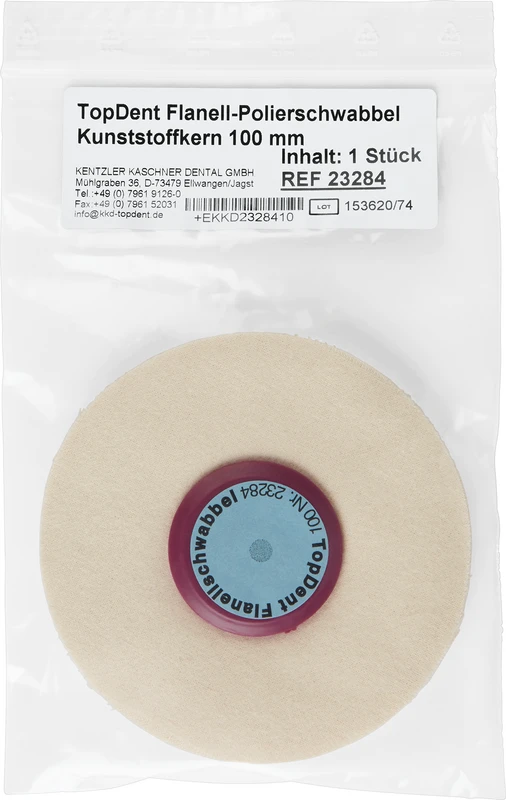 TOPDENT Flanellpolierschwabbel  Stück  Kern: Ø 40 mm, Außen: Ø 100 mm