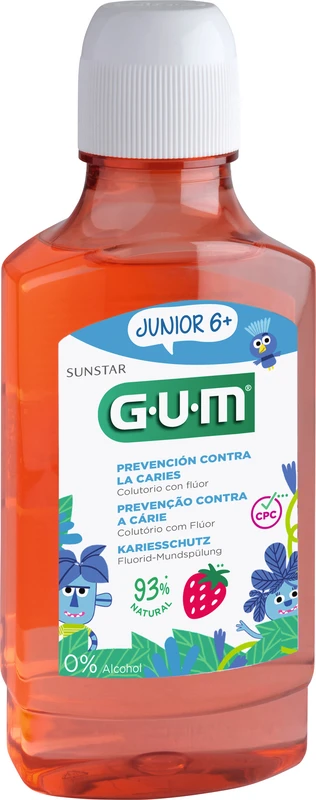 GUM® JUNIOR Mundspülung  Flasche  300 ml Erdbeere