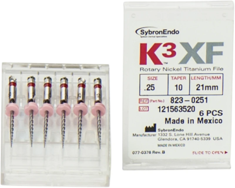 K3XF NiTi-Feilen  Packung  6 Stück 21 mm, Taper.10 ISO 025