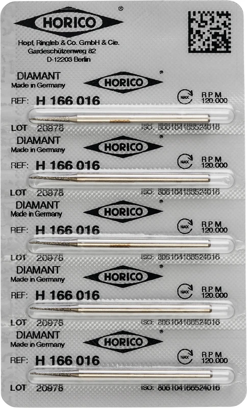 Diamantschleifer H 166  Packung  5 Stück HP, Figur 166, 10 mm, ISO 016