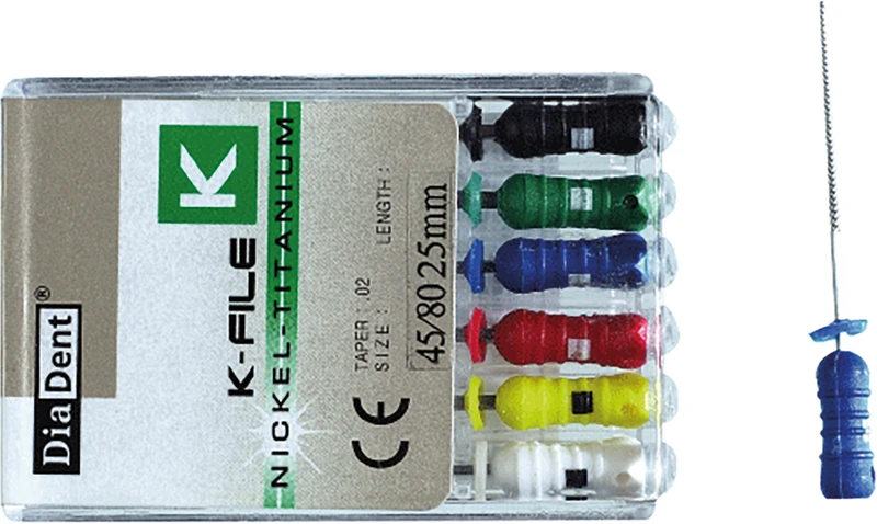 K-Feilen Ni-Titan  Packung  6 Stück Größe 45-80, Länge 25mm