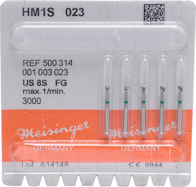 HM-Bohrer 1S  Packung  5 Stück schnittfr. Verz., grün, FG, Figur 001, ISO 023