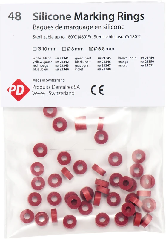 Markierungsringe  Packung  48 Stück rot, Ø 6,8 mm