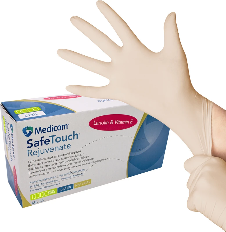 Medicom® SafeTouch® Rejuvenate Latex-Handschuhe  Packung  100 Stück puderfrei, natural, L