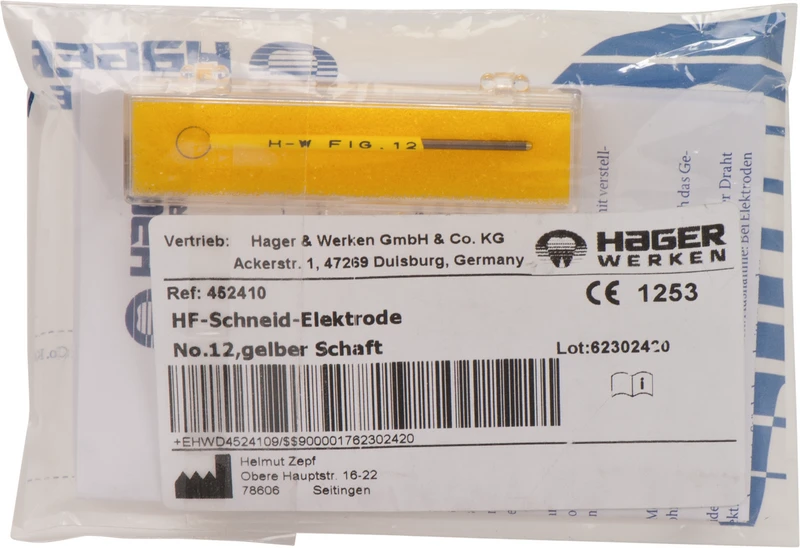hf Elektrodenansätze  Stück  gelb, Nr. 12