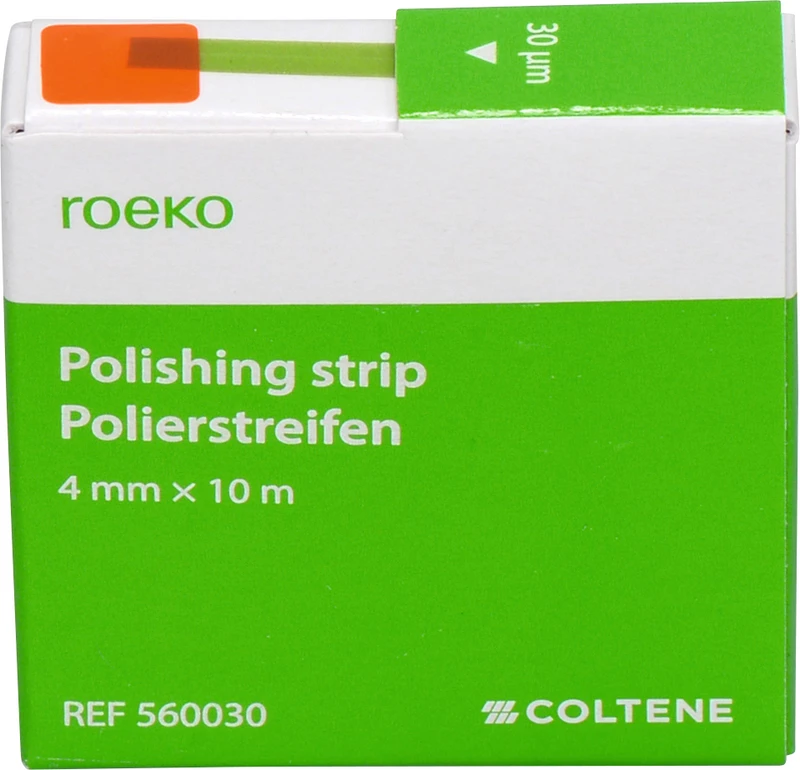 roeko Polierstreifen- und Schleifstreifen  Rolle  10 m Polierstreifen in Spender (Polyester), 4 mm breit, 30 µm