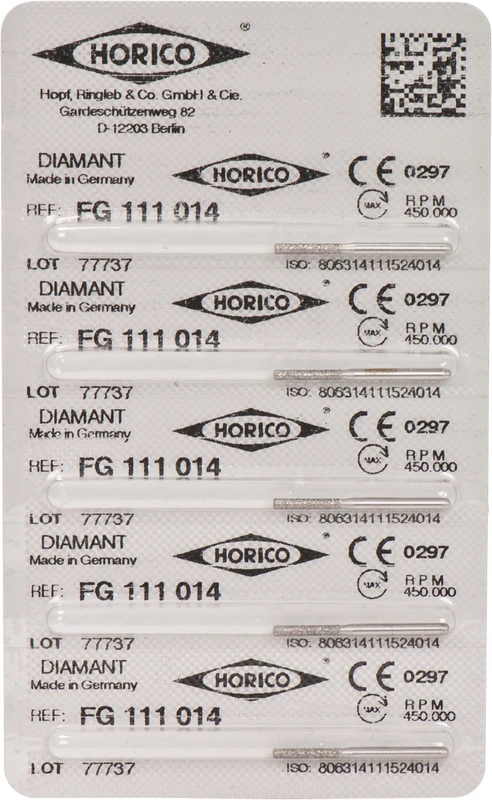 Diamantschleifer 111  Packung  5 Stück FG, Figur 111, 8 mm, ISO 014