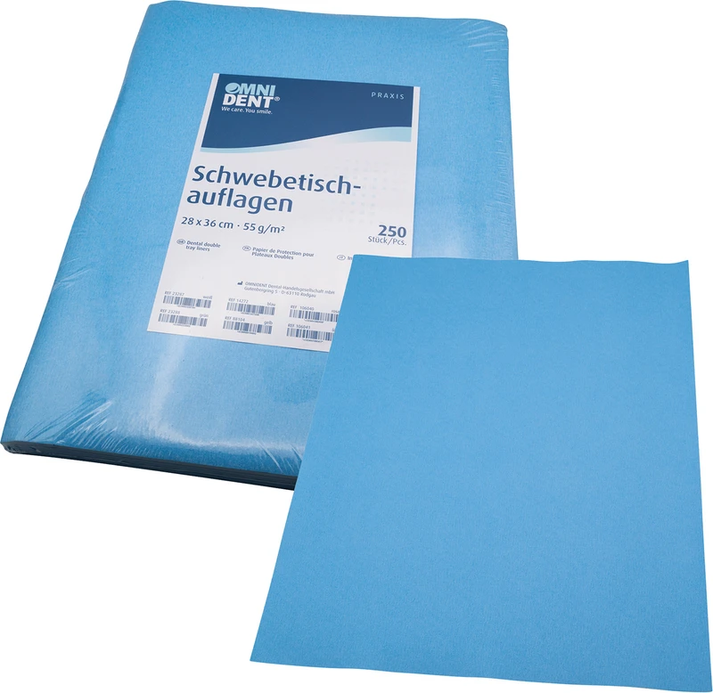 Schwebetischauflagen  Packung  250 Stück 28 x 36 cm, blau