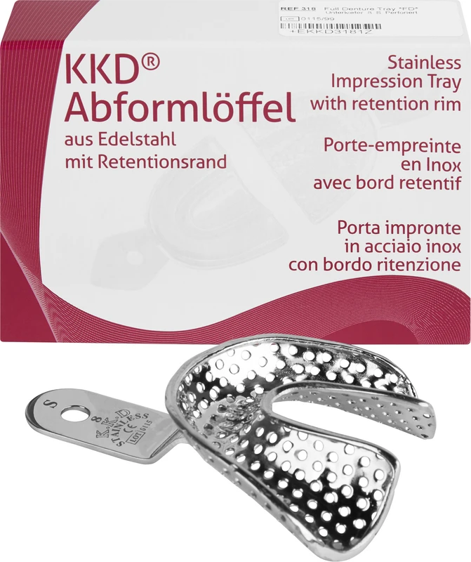 KKD® Abformlöffel unbezahnt  Stück  UK-8 FDS, perforiert