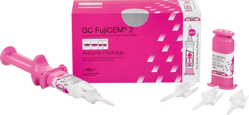 GC FujiCEM® 2 SL  Packung  2 x 7,2 ml Automix Kartuschen SL, 44 Mixing Tips SL